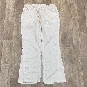 Womens ROXY‎ Linen Blend Drawstring Straight Leg Comfy Pants